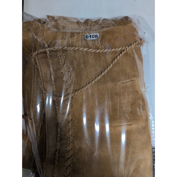 Wilsons Leather Pelle Studio Tan Leather Pants Women's 6 Native American look - Picture 13 of 13